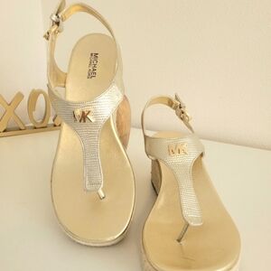 MICHAEL Michael Kors Gold Wedge Sandals
